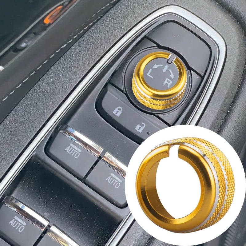 HDUFC 5pcs for Subaru Crosstrek/Impreza 2024 2025, Forester 2025, Legacy Outback 2020-2025, WRX, Ascent Volume Adjustment Knob, Mirror Knob Cover, Start Button Cover/Ring (Golden) - Image 3